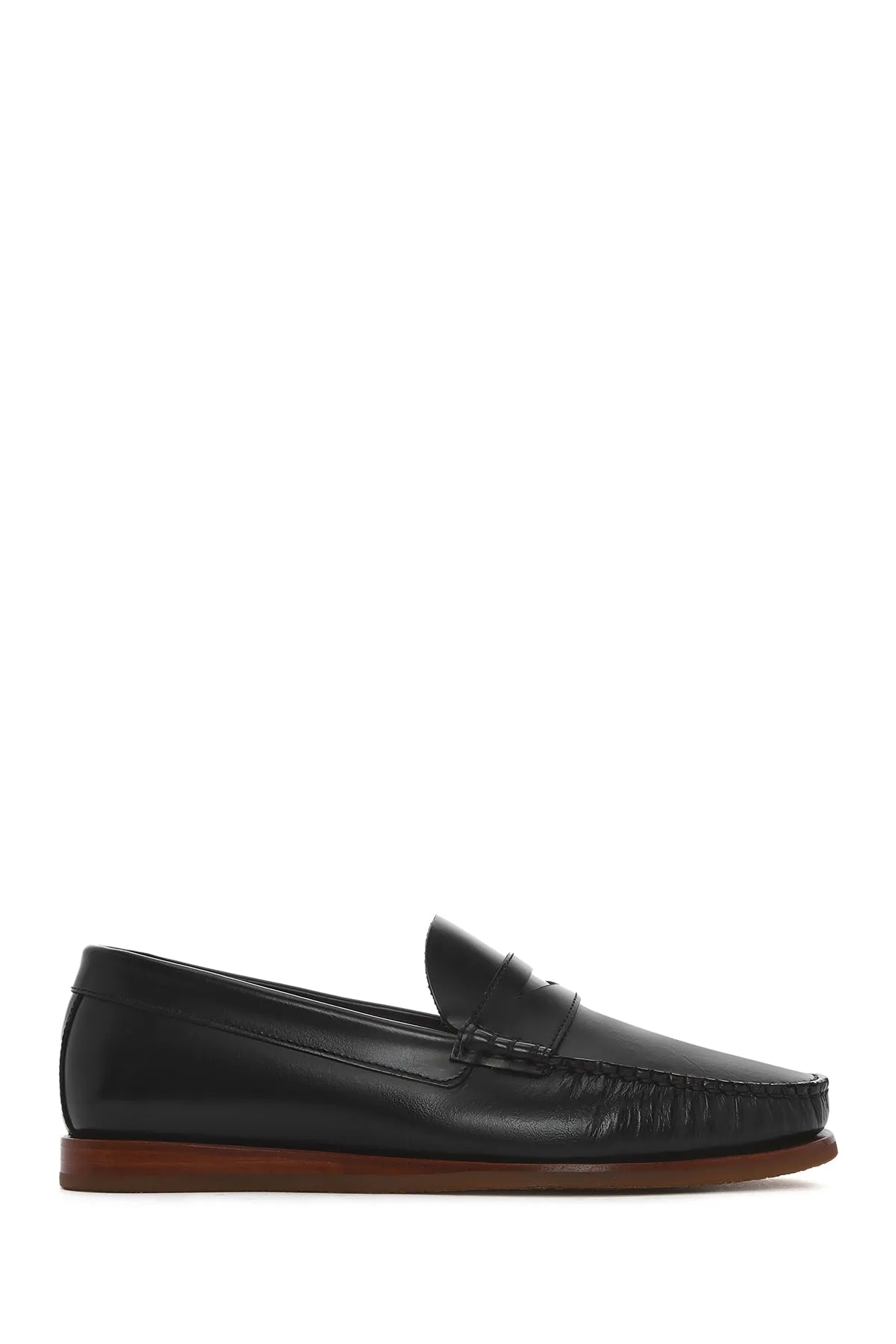 Erkek Siyah Deri Casual Loafer