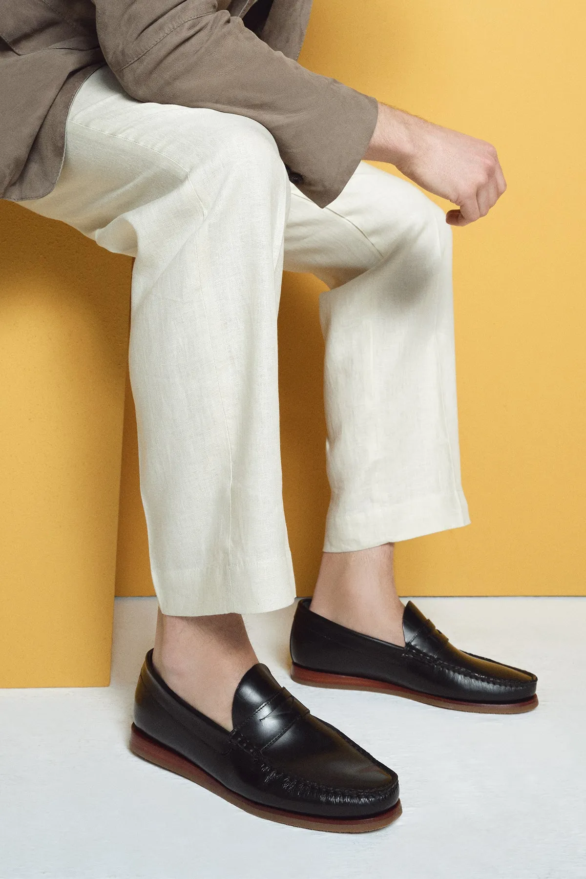 Erkek Siyah Deri Casual Loafer