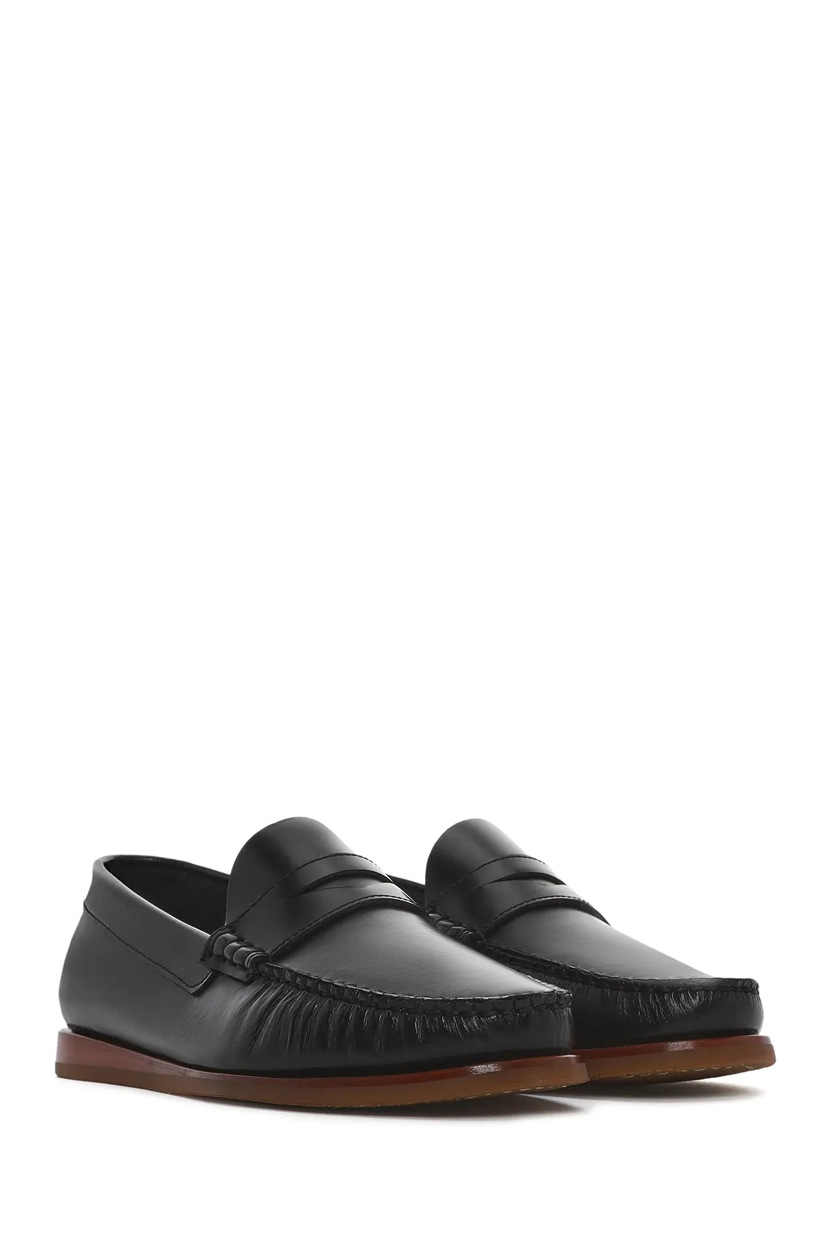 Erkek Siyah Deri Casual Loafer