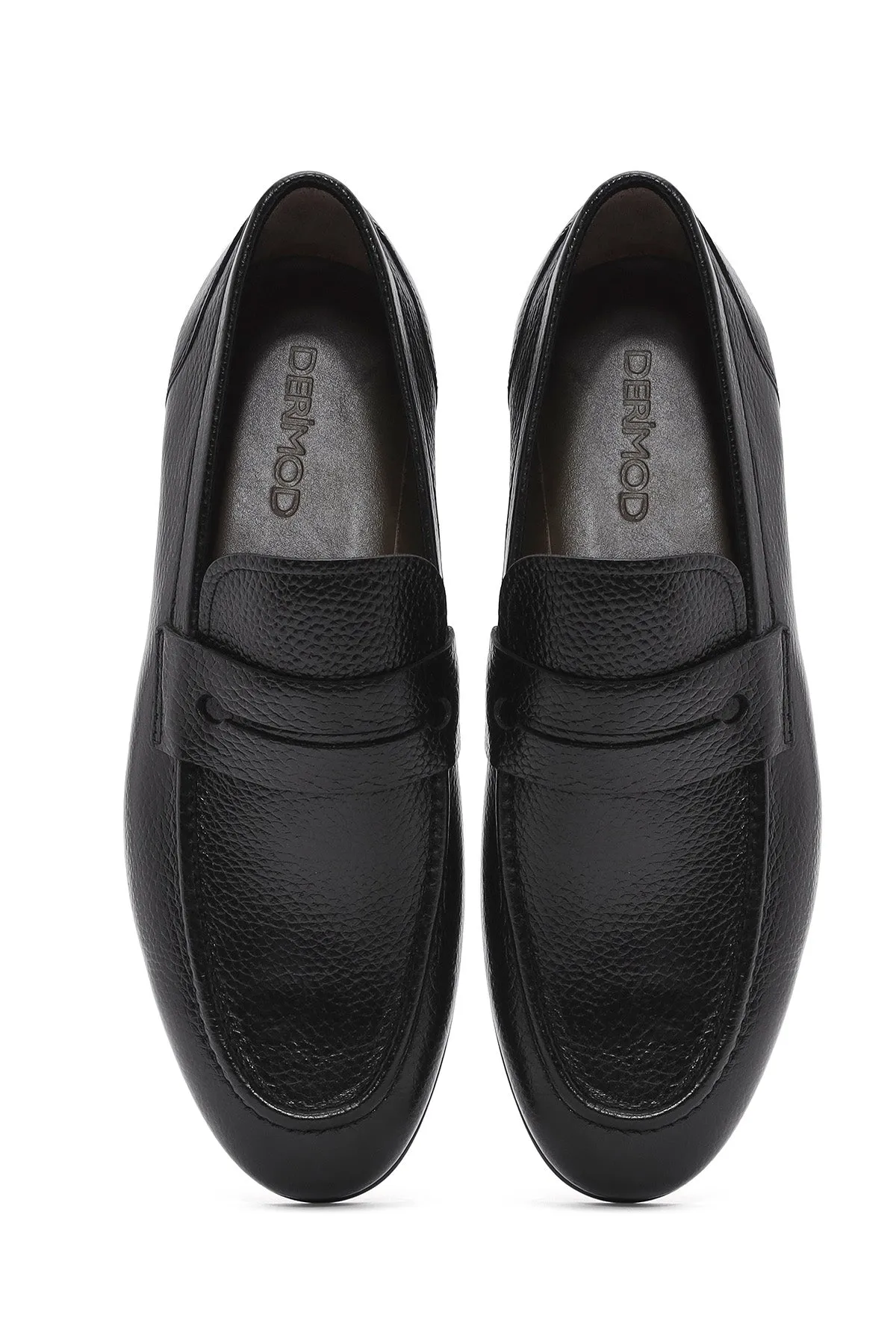 Erkek Siyah Deri Klasik Loafer