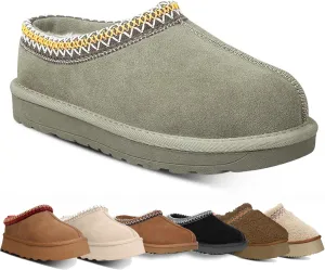 Fashion Plush Platform Slippers - Women's Trend Mini Fleece Lined Anti Slip Short Ankle Boots for Outdoor & Indoor Use