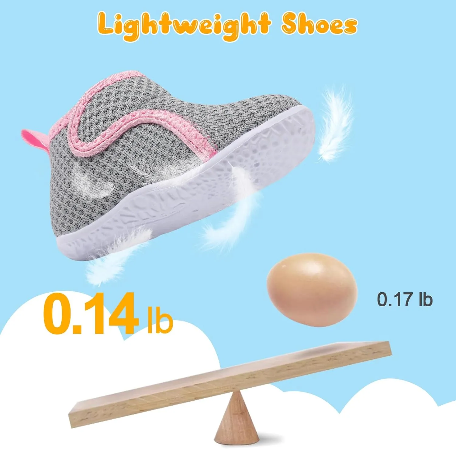 FEETCITY Lightweight Baby Sock Shoes Baby Walking Shoes Boys Girls Infant High-Top Shoe 12-18 Months