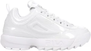 Fila Women's Disruptor II Shine Metallic Shoes, White/White/White - 8.5