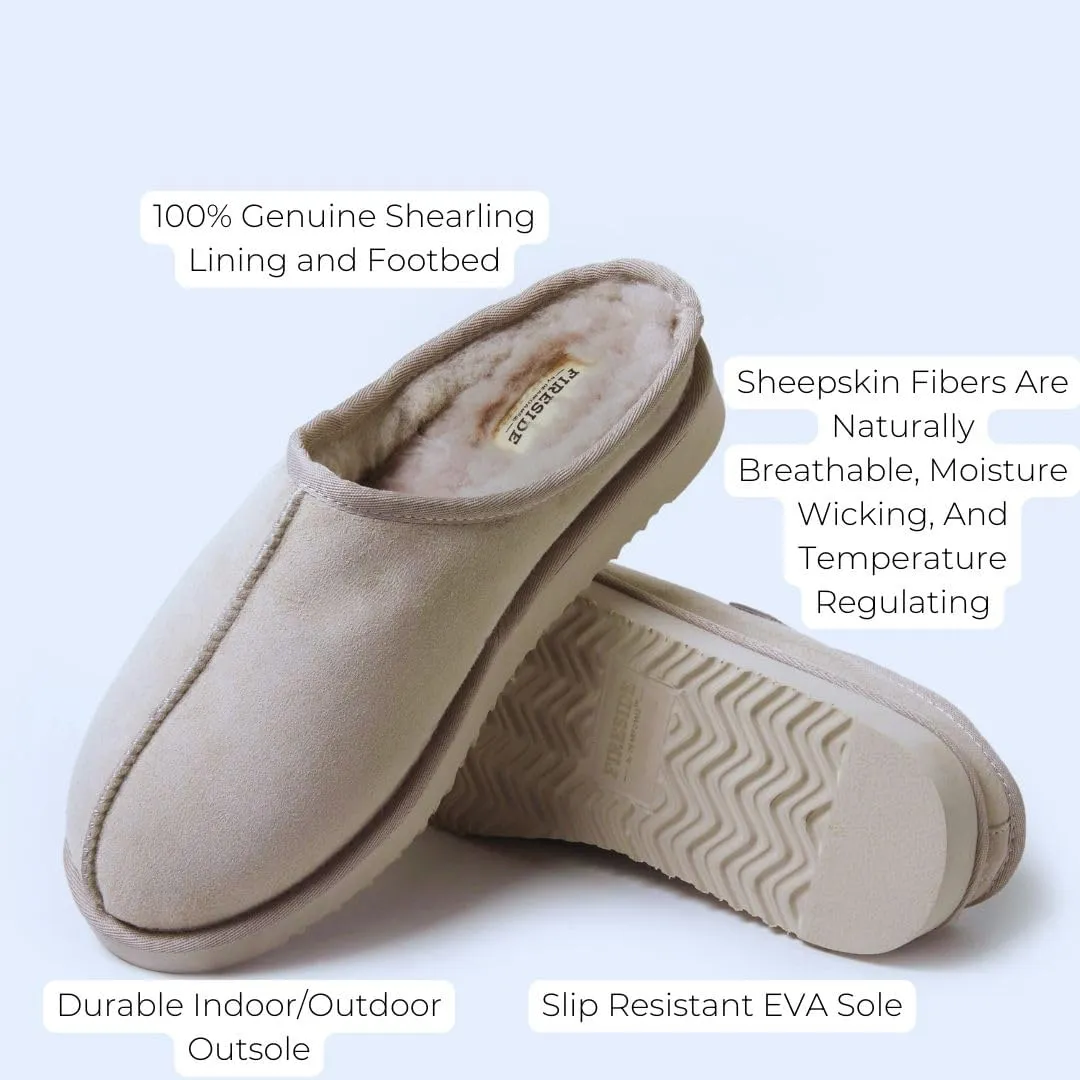 Fireside by Dearfoams Men's Grafton Genuine Shearling Indoor/Outdoor Clog