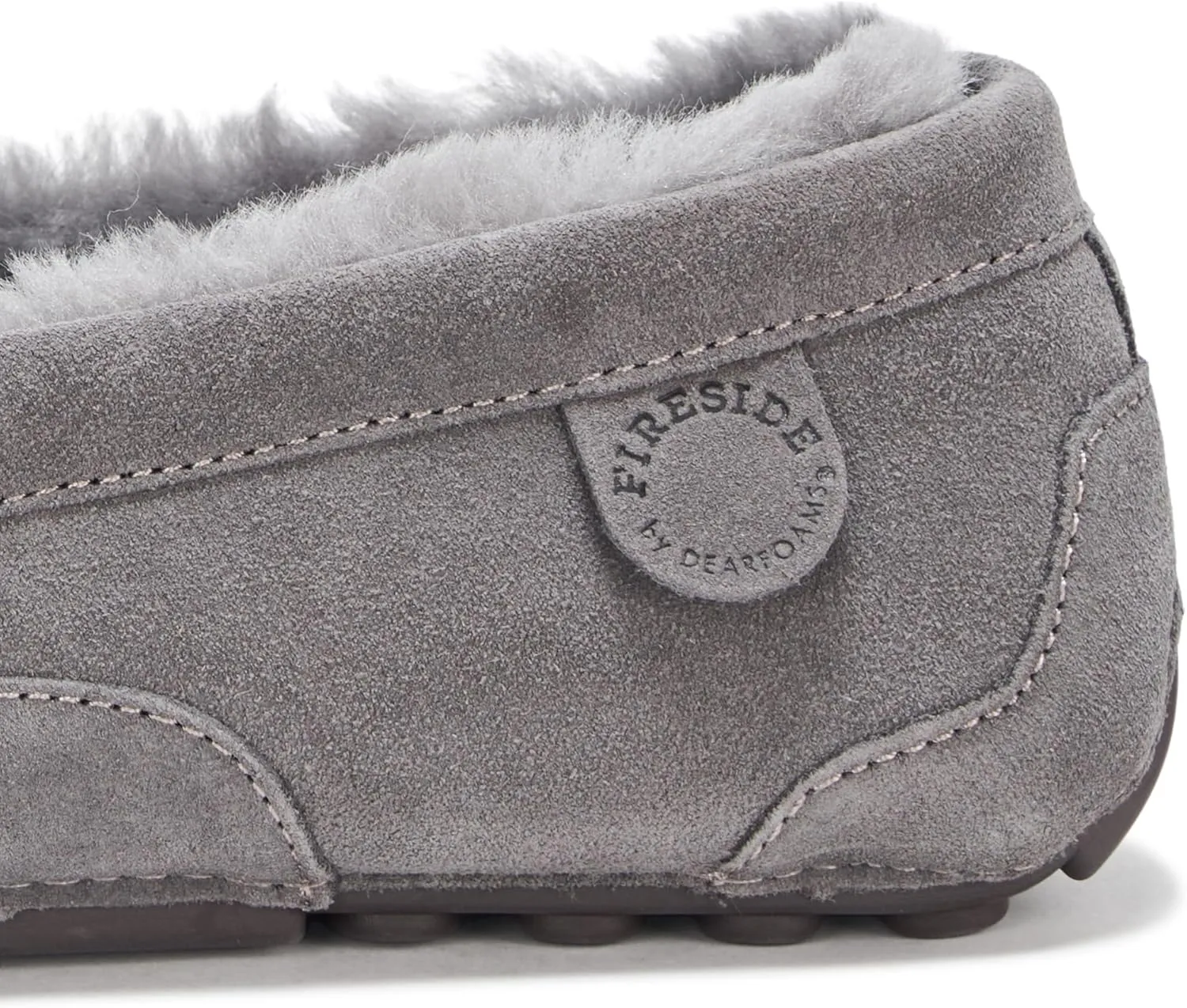 Fireside by Dearfoams Men's Melbourne Shearling Indoor/Outdoor Moccasin Slipper with Wide Widths