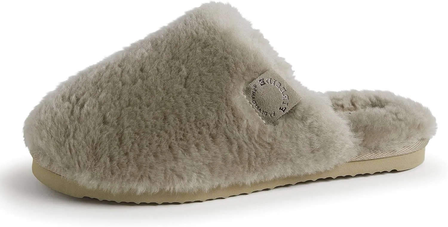 Fireside by Dearfoams Women's Shelly Beach All Over Shearling Easy on/Off Scuff Slipper