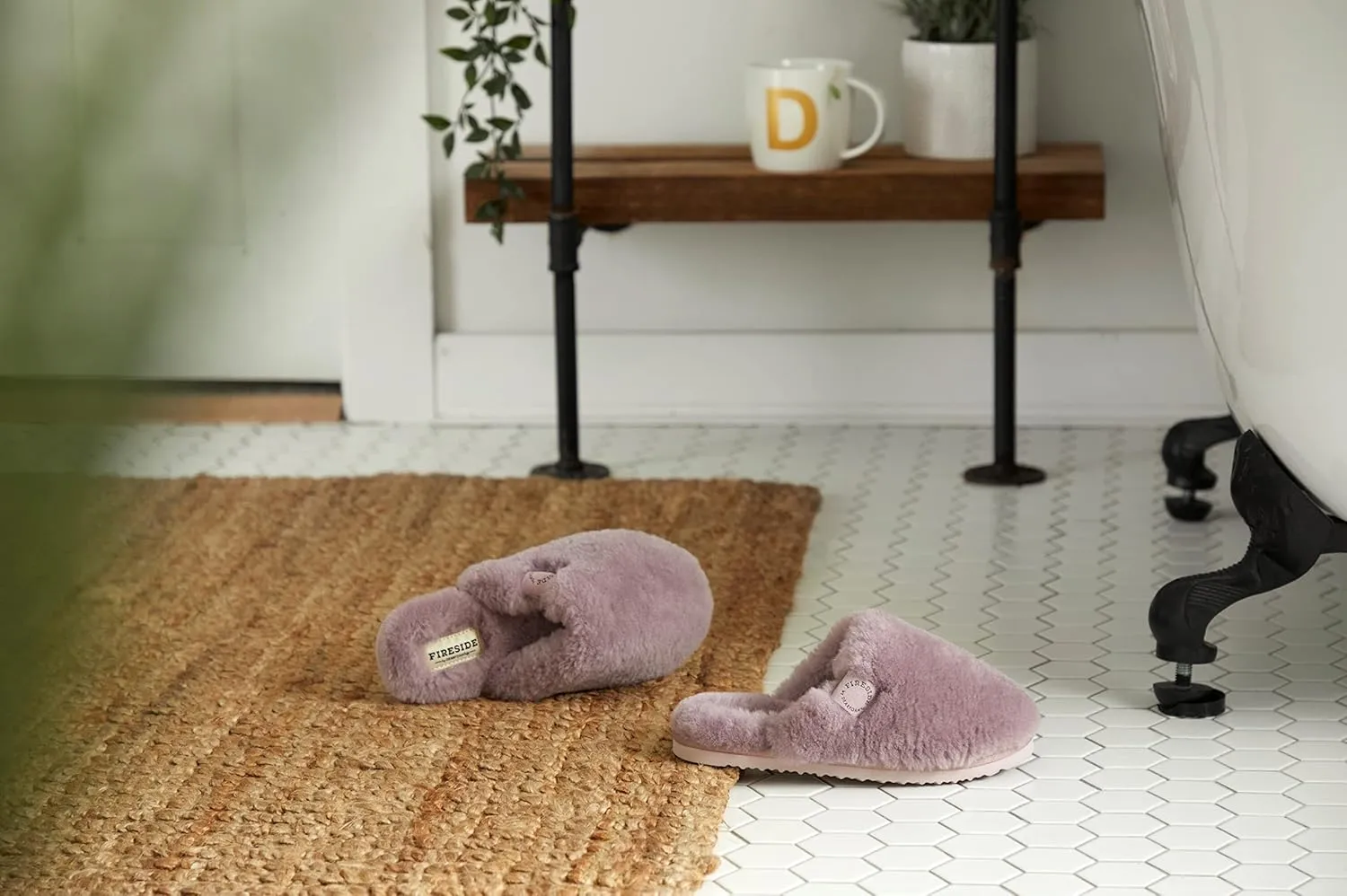 Fireside by Dearfoams Women's Shelly Beach All Over Shearling Easy on/Off Scuff Slipper