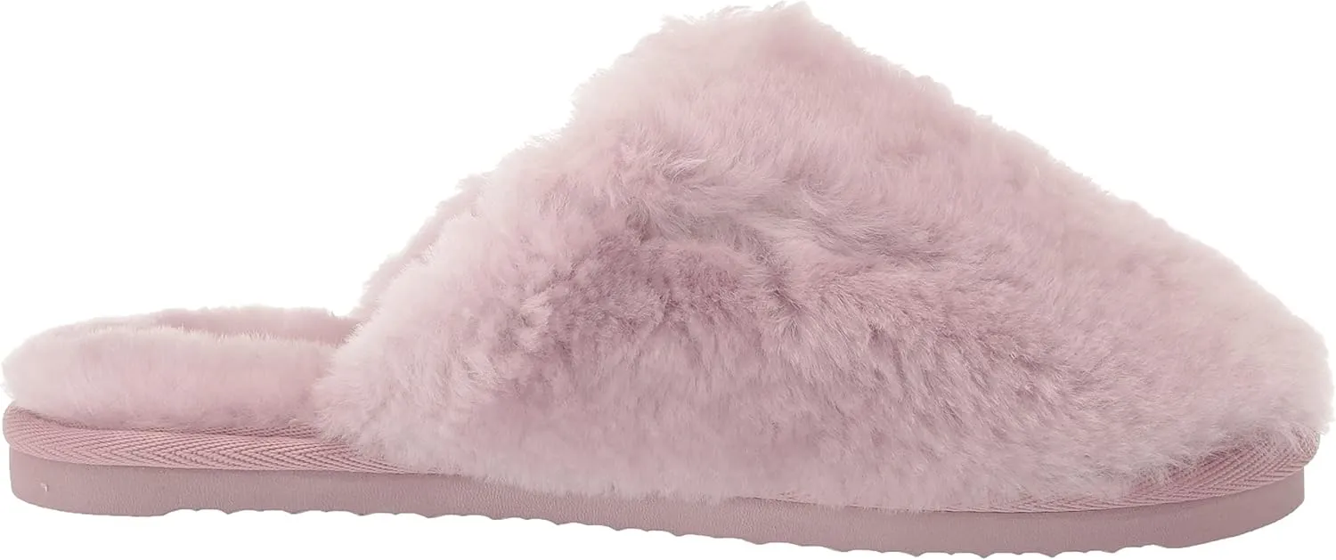 Fireside by Dearfoams Women's Shelly Beach All Over Shearling Easy on/Off Scuff Slipper