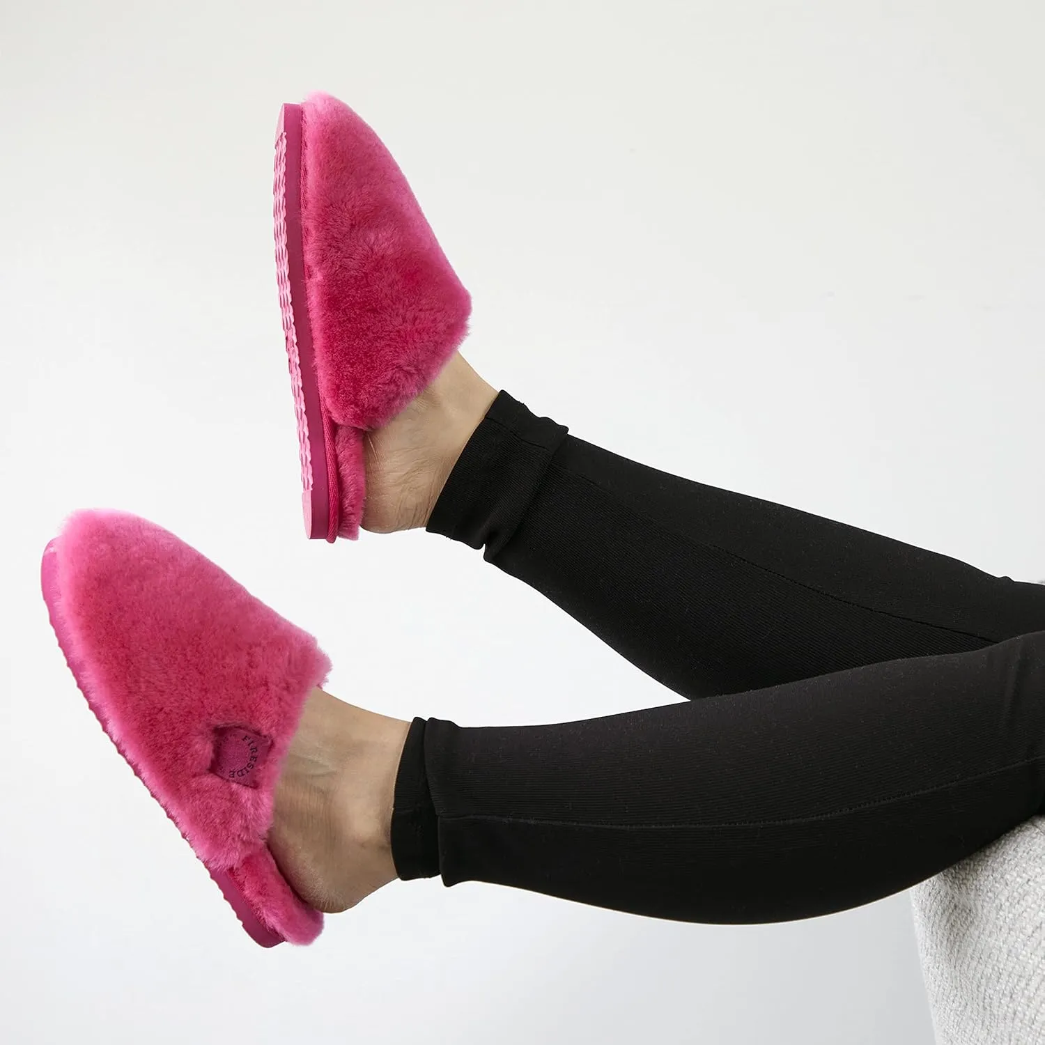 Fireside by Dearfoams Women's Shelly Beach All Over Shearling Easy on/Off Scuff Slipper