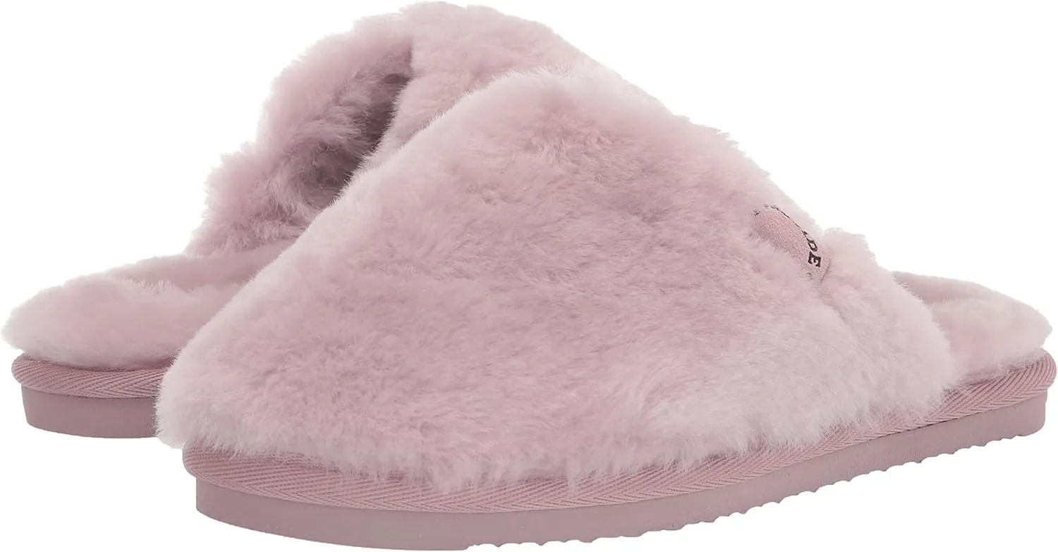 Fireside by Dearfoams Women's Shelly Beach All Over Shearling Easy on/Off Scuff Slipper