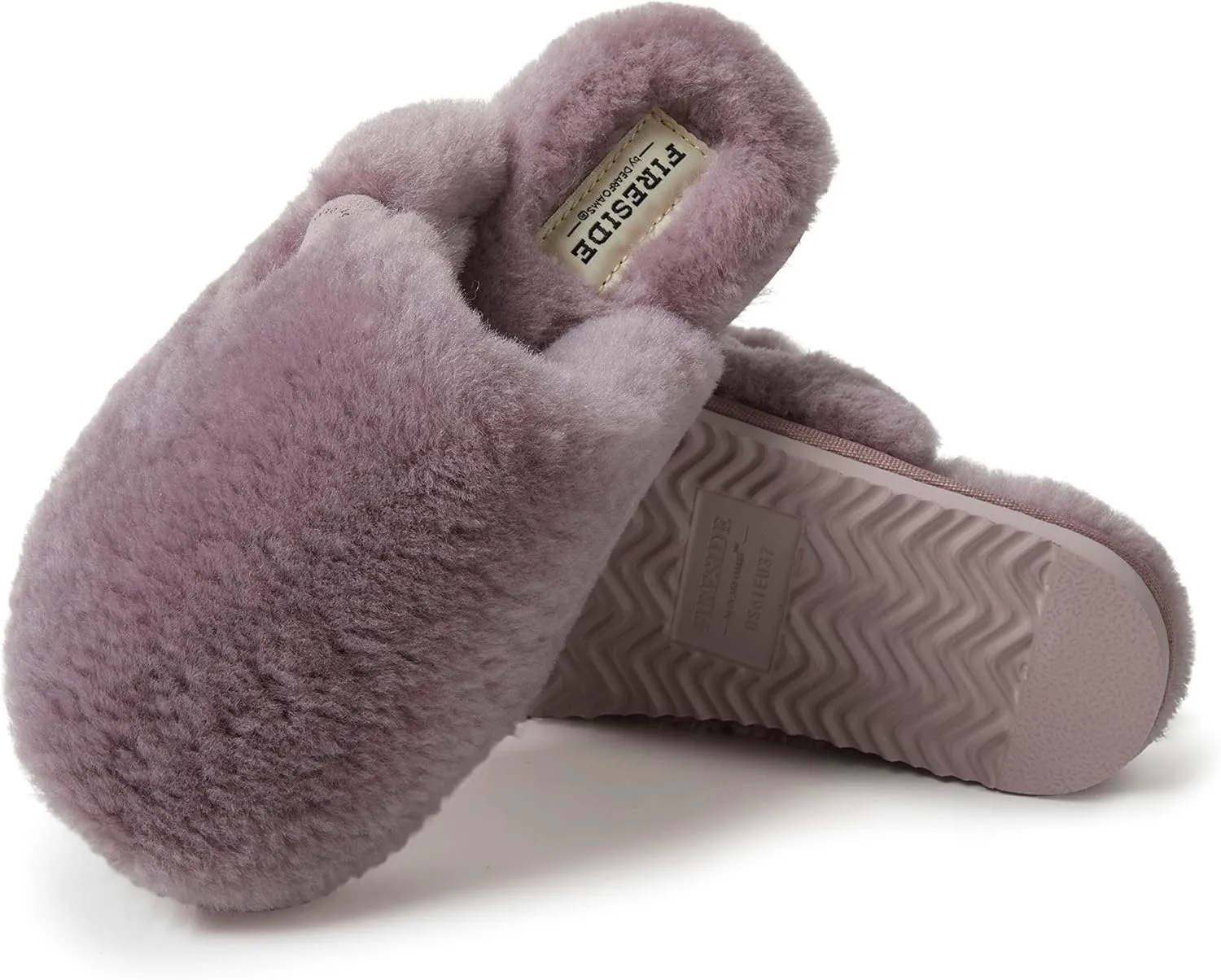Fireside by Dearfoams Women's Shelly Beach All Over Shearling Easy on/Off Scuff Slipper