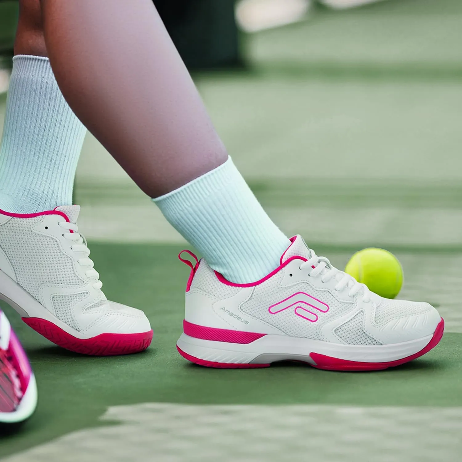 FitVille Wide Pickleball Shoes for Women Outdoor Court Lightweight Tennis Shoes Womens Ultra Cushioning Court Shoes with Arch Support & Wide Toe Box