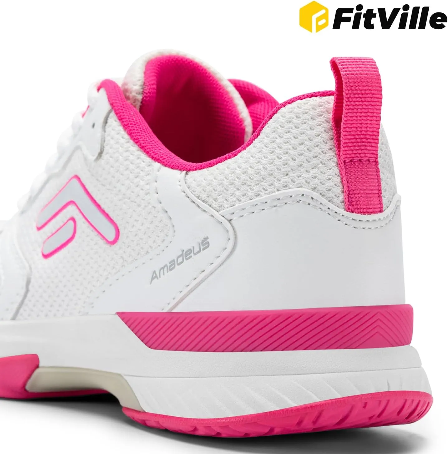 FitVille Wide Pickleball Shoes for Women Outdoor Court Lightweight Tennis Shoes Womens Ultra Cushioning Court Shoes with Arch Support & Wide Toe Box