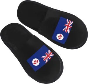 Flag Of The British Straits Settlements (1904–1925) Slippers Winter Indoor and Outdoor Slipper Warm Cozy Soft Lightweight House Shoes Fuzzy Slip-On Slipper Large