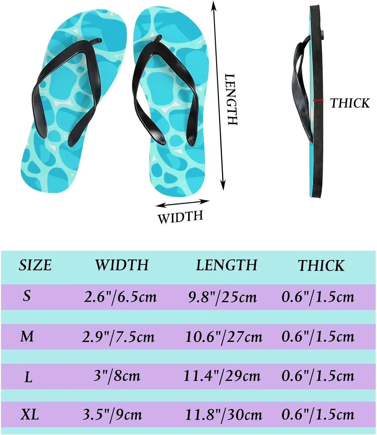 Flip Flops Blue Ocean Sea Water Cute Floral Flower Slide Sandals Summer Beach Slippers Thong Sandal Casual Yoga Mat Flat Slides for Women Men