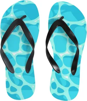Flip Flops Blue Ocean Sea Water Cute Floral Flower Slide Sandals Summer Beach Slippers Thong Sandal Casual Yoga Mat Flat Slides for Women Men