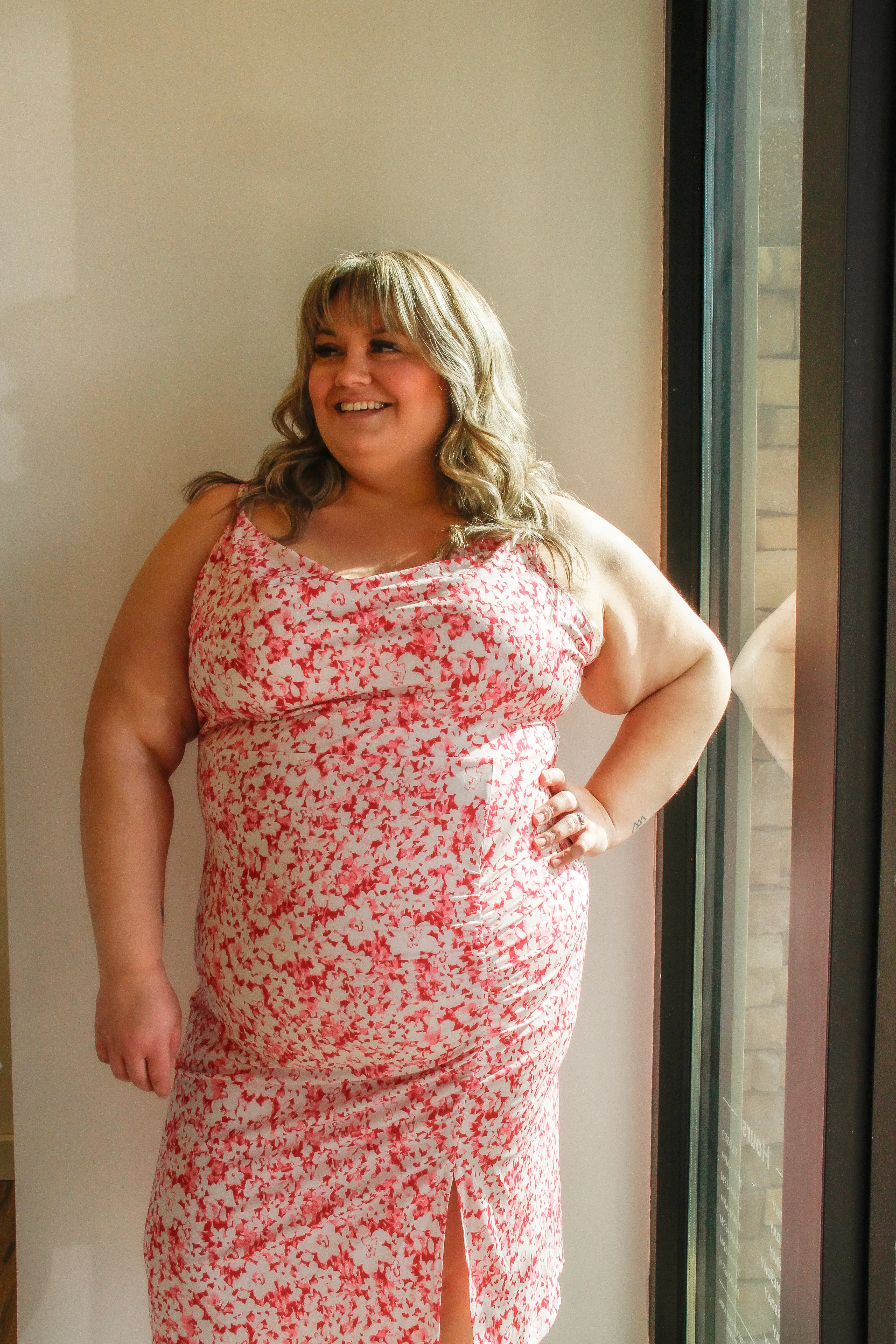 Floral Draped Midi Dress