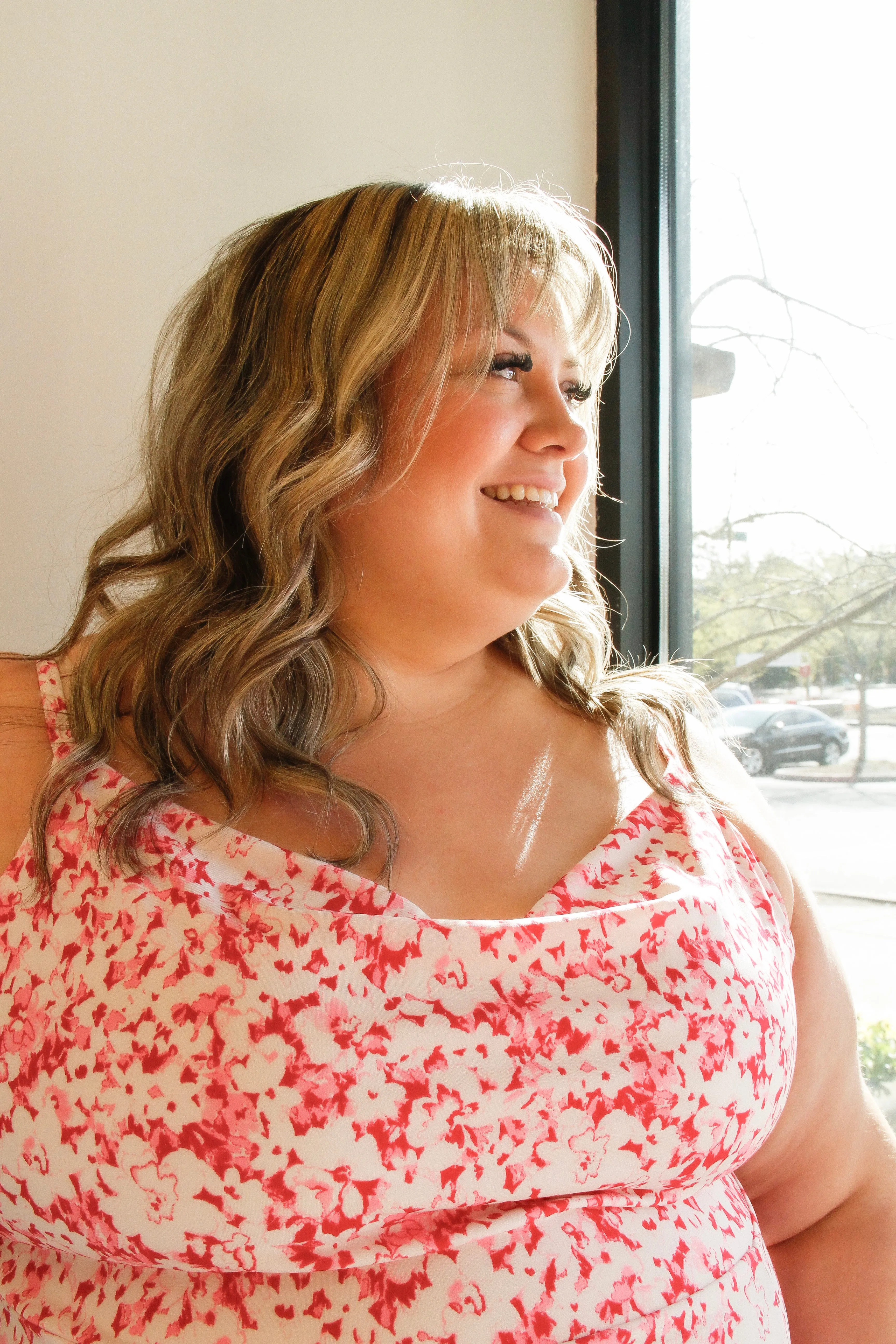 Floral Draped Midi Dress