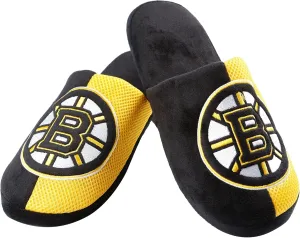 FOCO Boston Bruins NHL Mens Team Logo Staycation Slipper - L