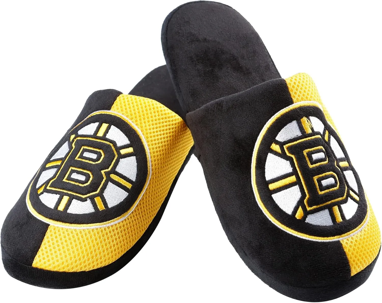 FOCO Boston Bruins NHL Mens Team Logo Staycation Slipper - L