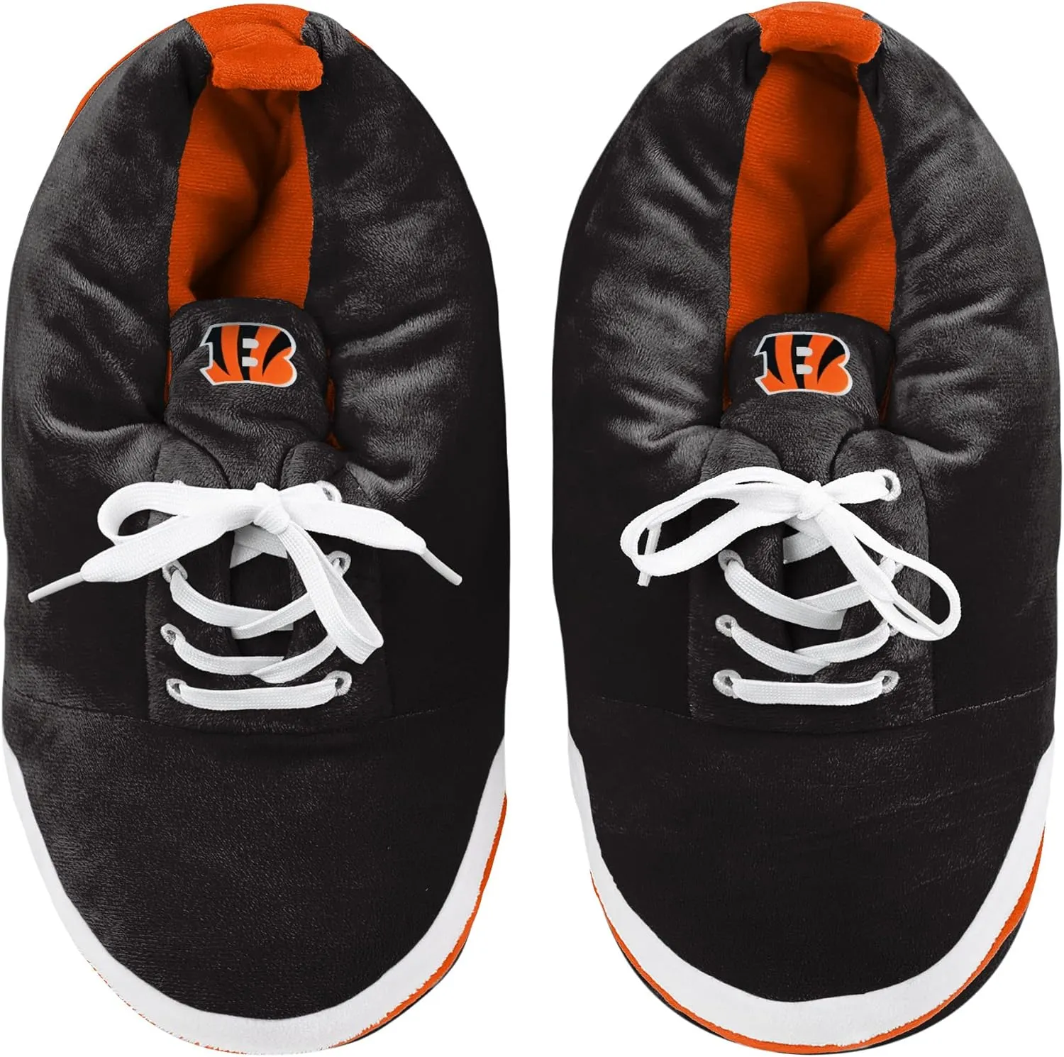FOCO Mens NFL Team Logo Plush Oversized Sneaker Slippers