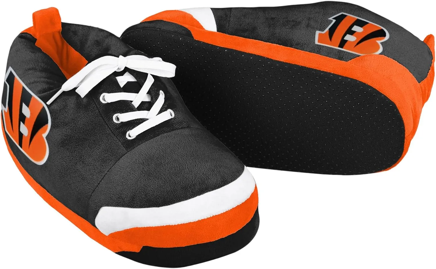 FOCO Mens NFL Team Logo Plush Oversized Sneaker Slippers