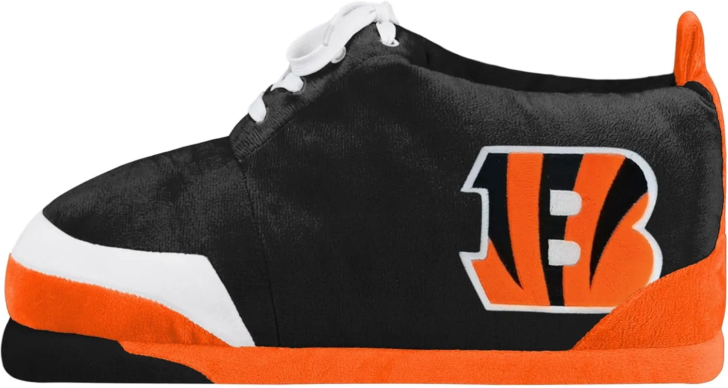 FOCO Mens NFL Team Logo Plush Oversized Sneaker Slippers