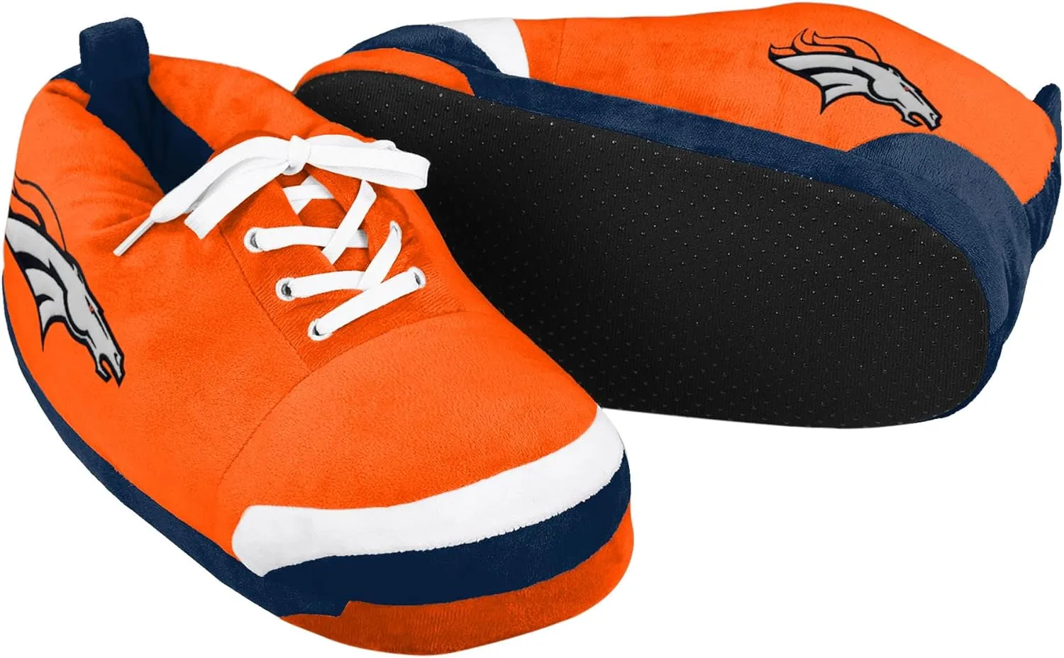 FOCO Mens NFL Team Logo Plush Oversized Sneaker Slippers