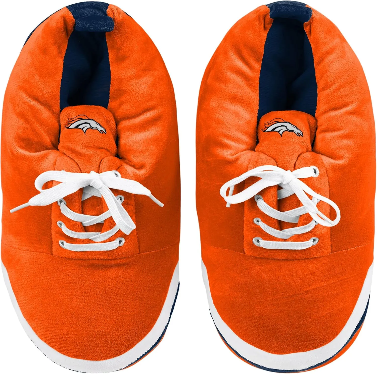FOCO Mens NFL Team Logo Plush Oversized Sneaker Slippers