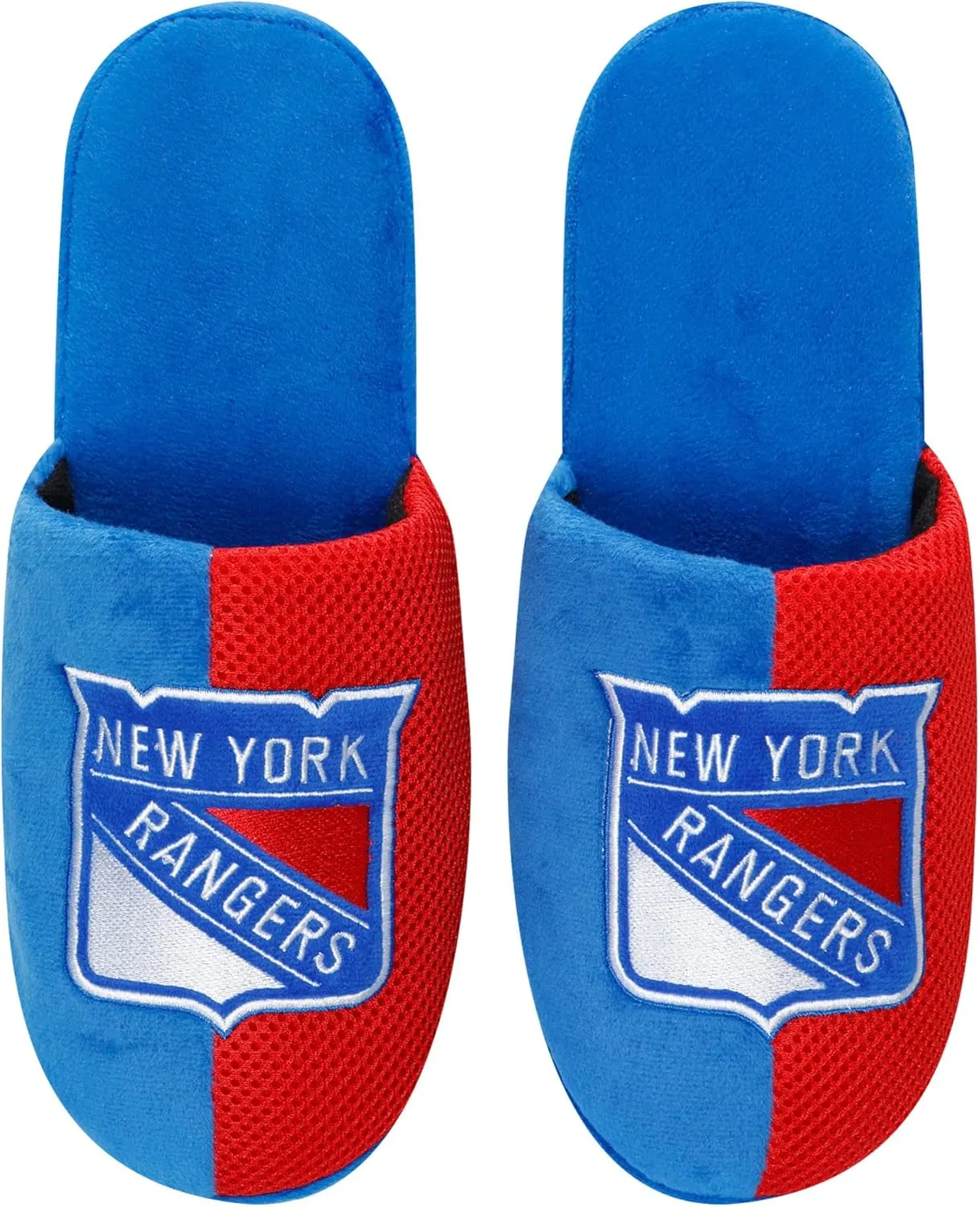 FOCO Men's NHL Team Logo Staycation Plush House Shoes Slide Slippers
