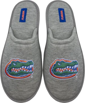 FOCO NCAA MEN'S BIG LOGO HEATHER GRAY SWEATSHIRT SCUFF SLIPPERS NON-SLIP SOLE