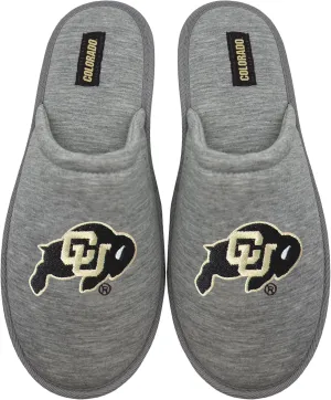 FOCO NCAA MEN'S BIG LOGO HEATHER GRAY SWEATSHIRT SCUFF SLIPPERS NON-SLIP SOLE