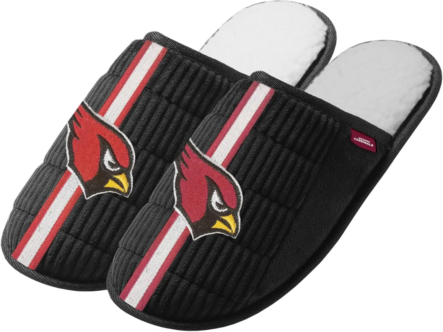 FOCO NFL Men's Officially Licensed Primary Logo Game Day Team Color Football Sherpa Slide Slipper