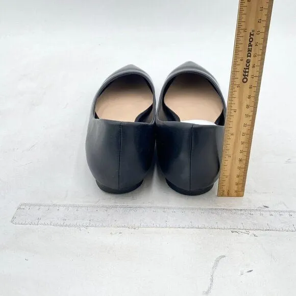FOWT Women Dressy Pointy Toe Flats Lightweight Foldable Slip Leather Black