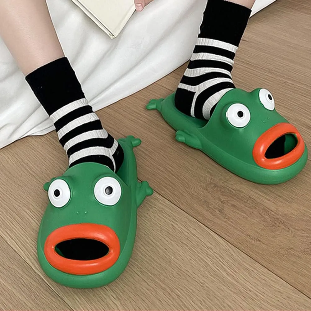 Frog Slippers Flip Flops Sandals Unisex Couple Beach Slipper Funny Gift Animal Fish Slippers