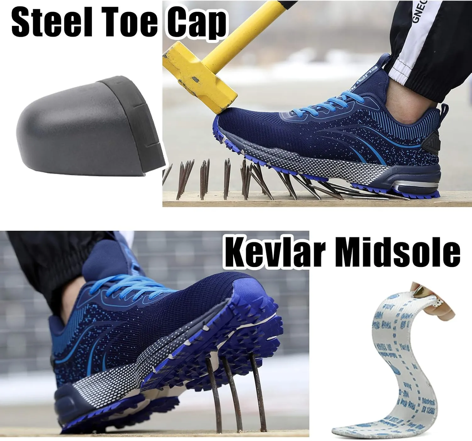 Furuian Steel Toe Shoes for Men Women Lightweight Safety Shoes Comfortable Steel Toe Sneakers Warehouse Industry Work Shoes
