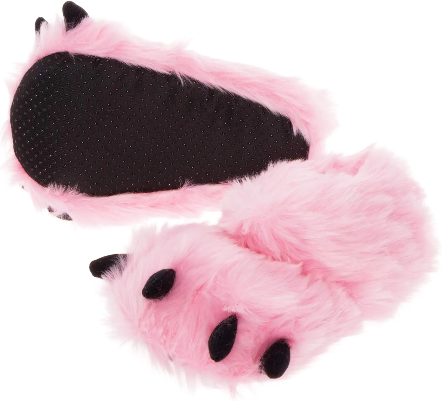 Fuzzy Bear Feet Slippers Womens & Mens, Funny Indoor House Shoes, Animal Stocking Stuffer, Gift Holiday Christmas Hanukkah Pink