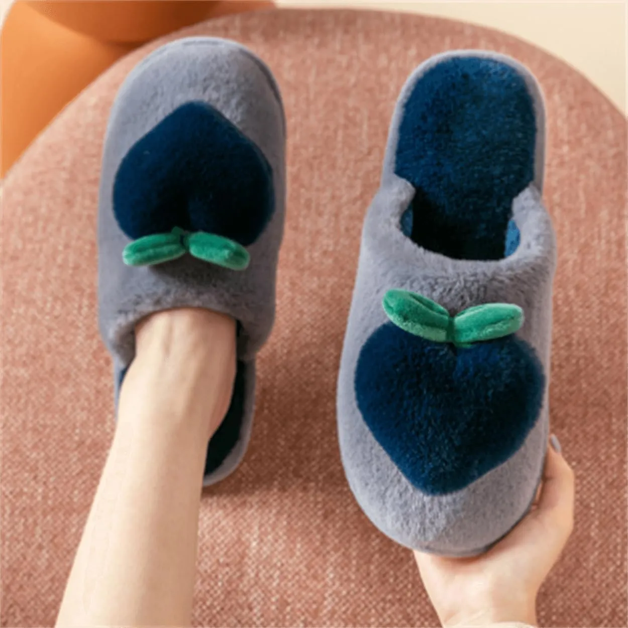 Fuzzy Slipper Winter Fluffy Slippers Peach Cute Slippers For Women Comfortable Warm House Shoes Slippers