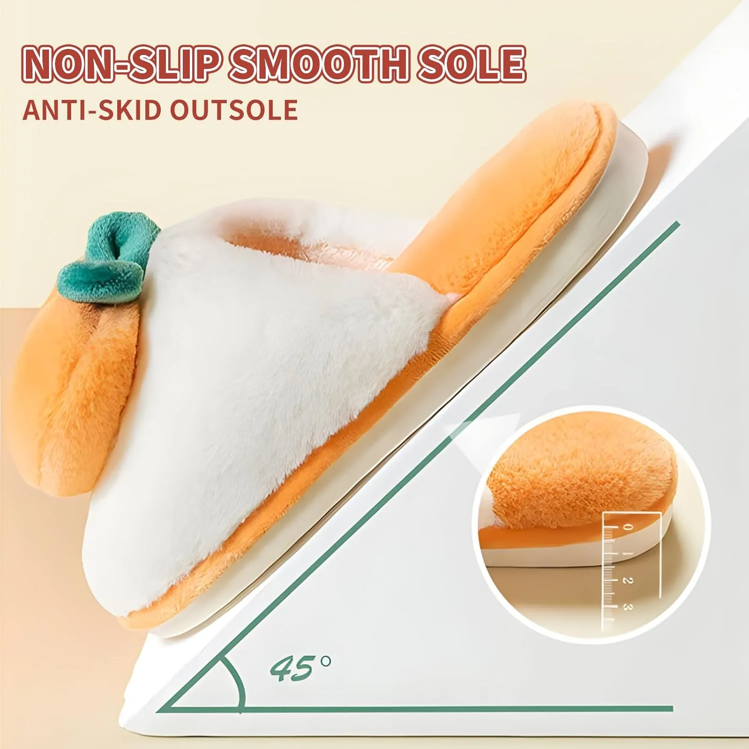 Fuzzy Slipper Winter Fluffy Slippers Peach Cute Slippers For Women Comfortable Warm House Shoes Slippers
