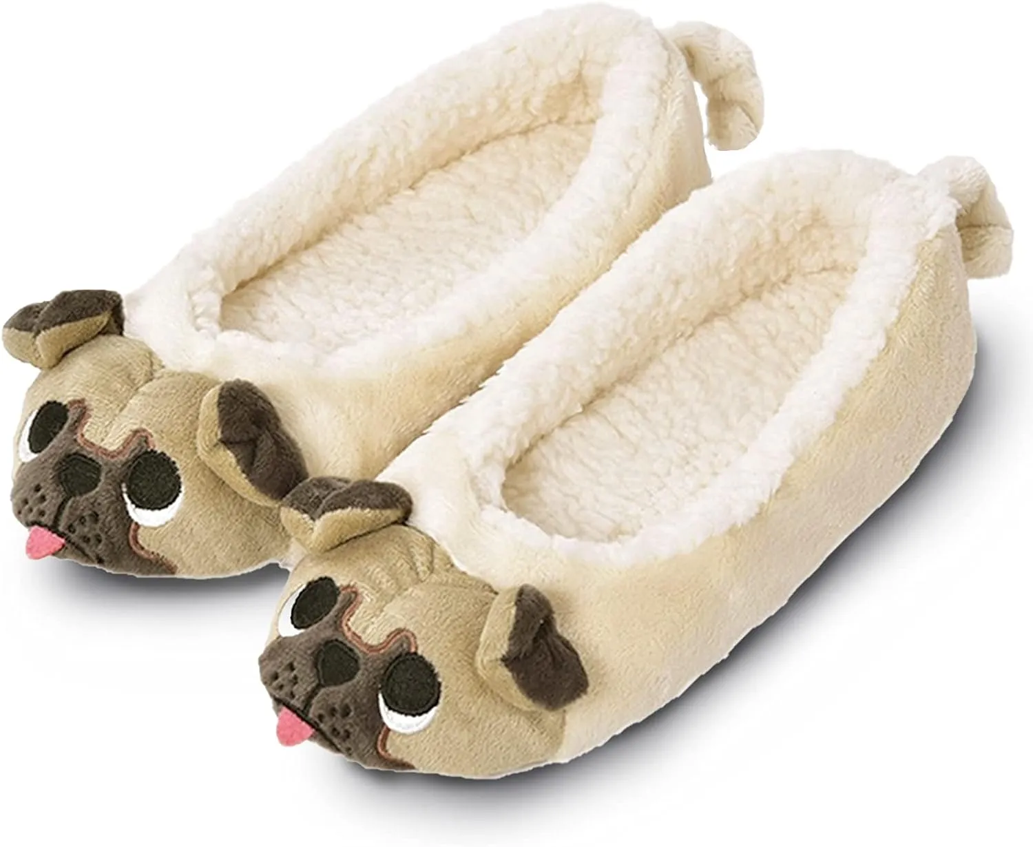 GaraTia Pug Slippers for Women Cute Dog Slippers Socks Warm Animal Soft Plush House Shoes Indoor