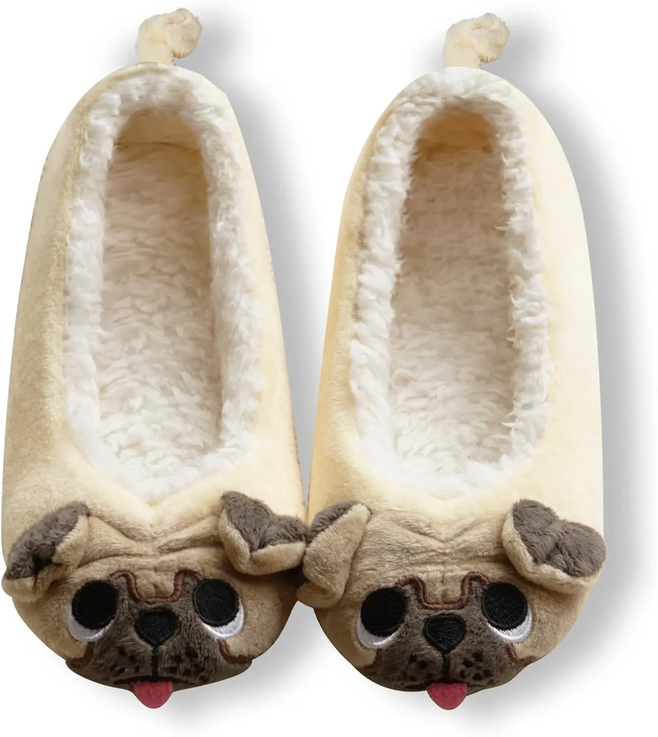 GaraTia Pug Slippers for Women Cute Dog Slippers Socks Warm Animal Soft Plush House Shoes Indoor