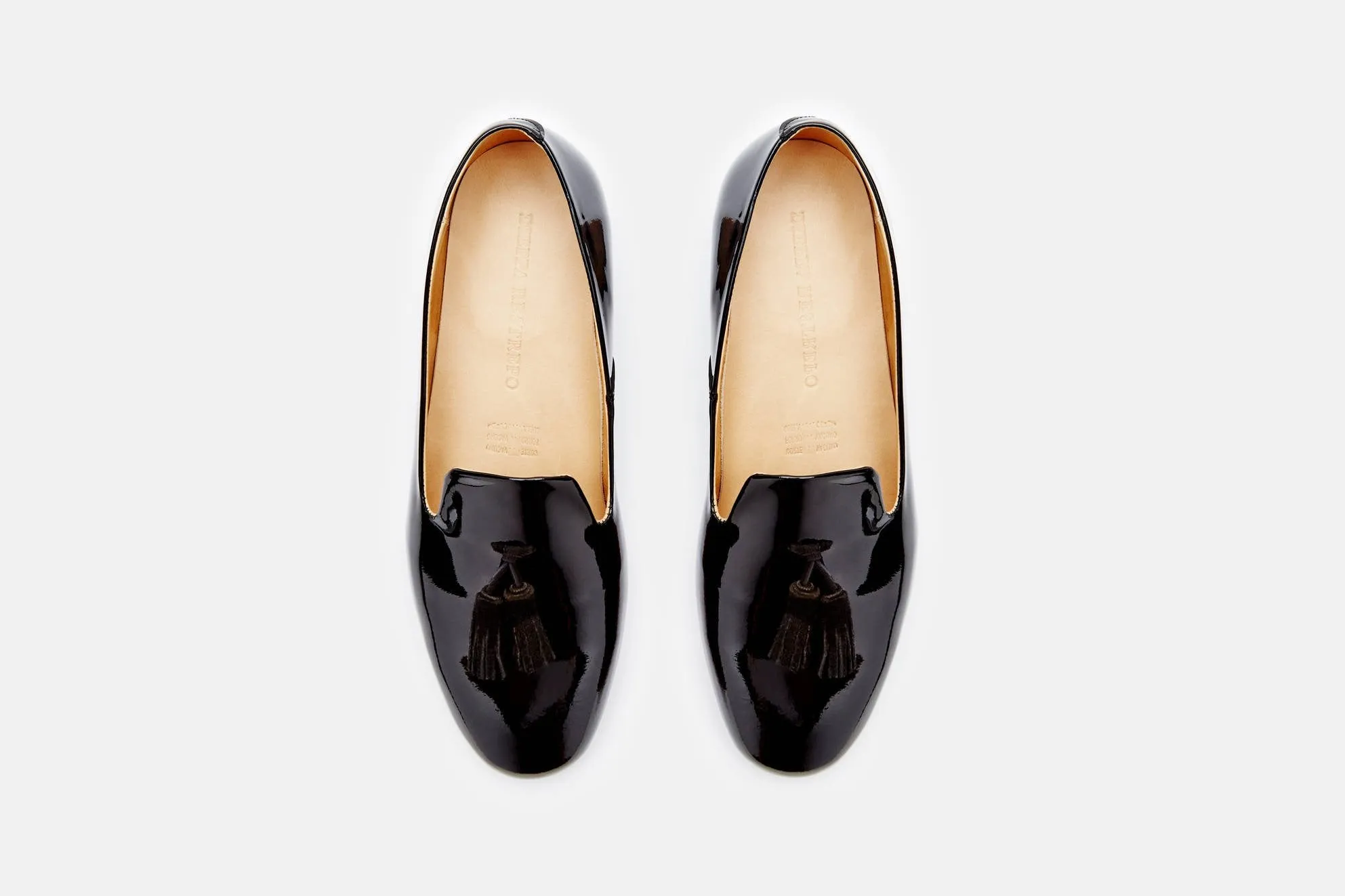 Gaston Slip-On Tassel Loafer - Black Patent/Black Suede