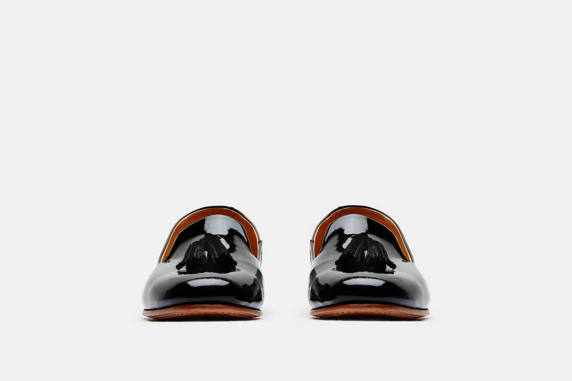 Gaston Slip-On Tassel Loafer - Black Patent/Black Suede
