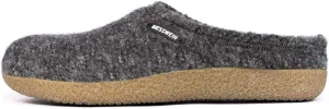 Giesswein Slipper Veitsch - Indoor & Outdoor Felt Slippers with Replaceable Footbed, Non-Slip Wool House Slippers, Wool Clogs for Men & Women Grey
