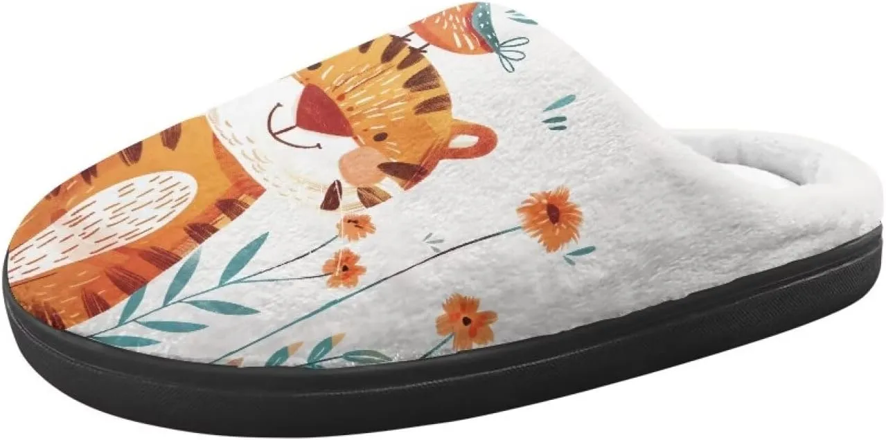 Girl's Cute House Slippers Winter Fluffy Plush Slippers Anti-skid Animal Slippers Soft Cozy Indoor Warm Furry Shoes