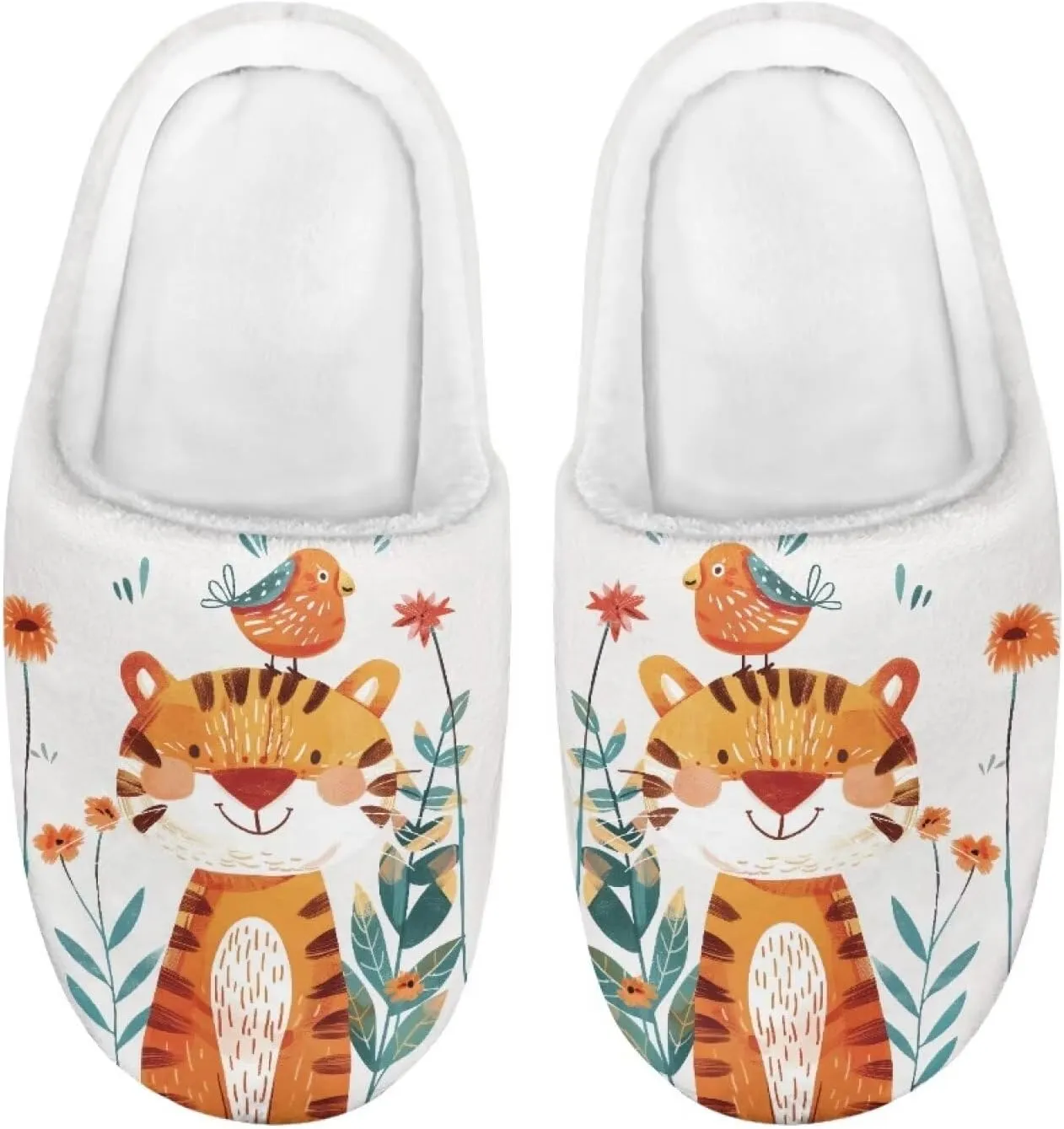 Girl's Cute House Slippers Winter Fluffy Plush Slippers Anti-skid Animal Slippers Soft Cozy Indoor Warm Furry Shoes