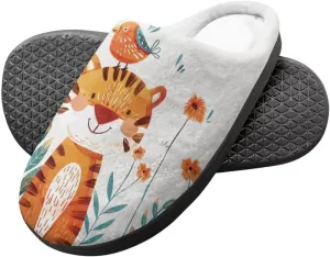 Girl's Cute House Slippers Winter Fluffy Plush Slippers Anti-skid Animal Slippers Soft Cozy Indoor Warm Furry Shoes