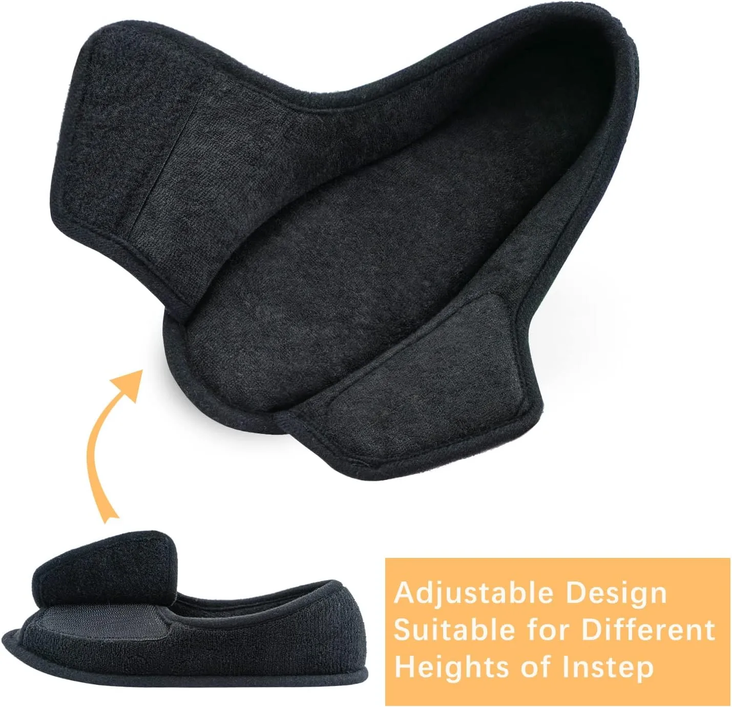 Git-up Women Diabetic Slippers/W Arthritis Edema Adjustable Closure Memory Foam House Shoes Open Toe Extra Wide
