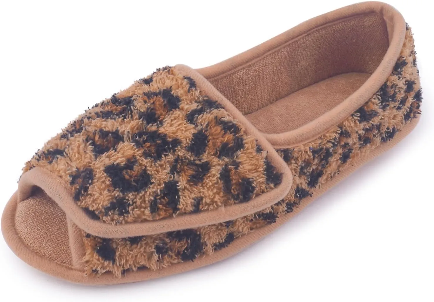 Git-up Women Diabetic Slippers/W Arthritis Edema Adjustable Closure Memory Foam House Shoes Open Toe Extra Wide