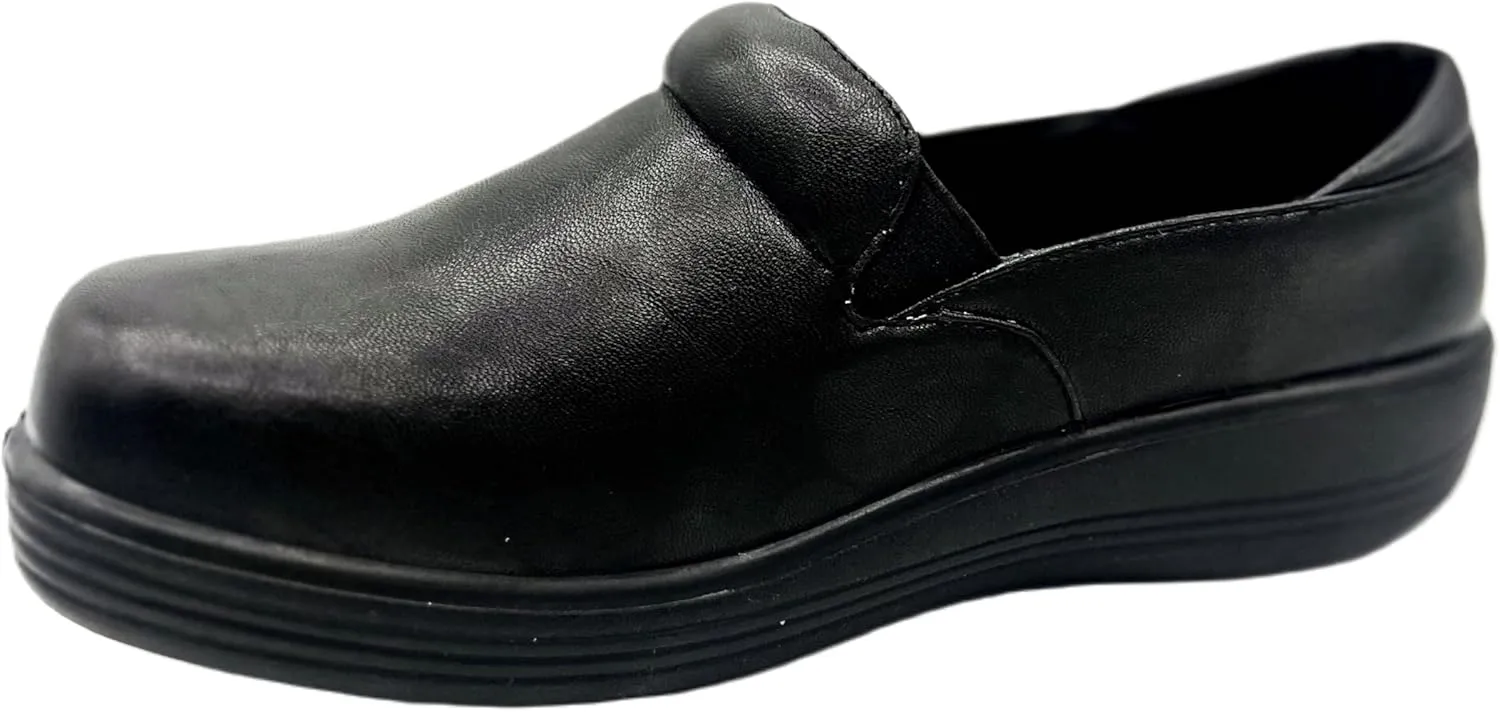 Glolily Kate Women's Slip-On Shoe - Professional Lightweight Extra Cushion, Slip-Resistant Work Shoe with Removeable Supportive Orthothic Arch Support Footbed